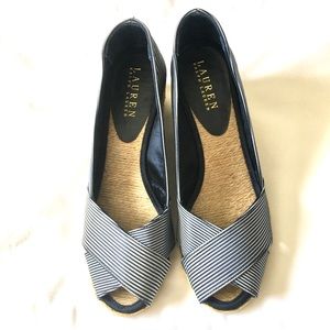 Lauren by Ralph Lauren Peep-toe Criss Cross Wedge